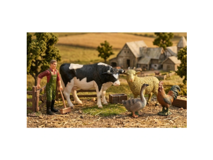 Farmář, býk s ovcí a drůbeží - Zoolandia