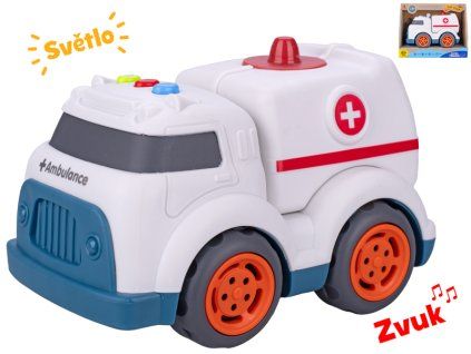 Auto Ambulance na baterie se světlem a zvukem 18m+