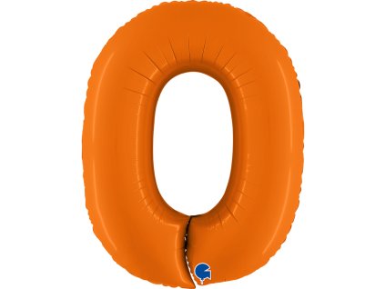 Fóliový balónek číslice 0 - oranžová - 102 cm