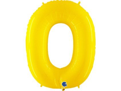 Fóliový balónek číslice 0 - žlutý - 102 cm