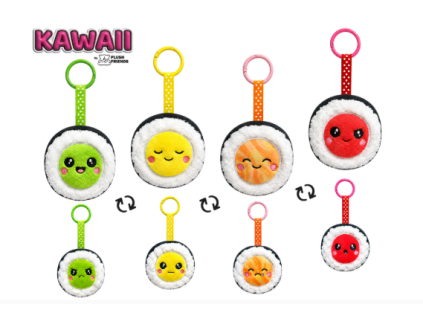 Plush Friends Kawaii Sushi plyšové/přívěsek na klíče 8cm