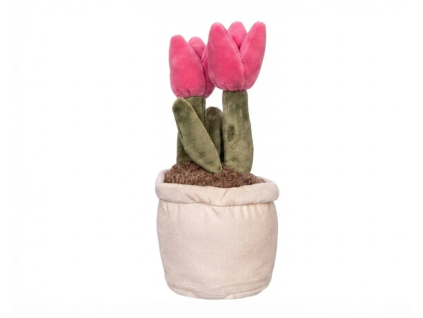 Kytka plyšová Tulipány 25 cm - růžová