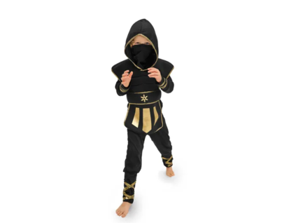Dětský kostým Ninja bojovník - se zlatými detaily