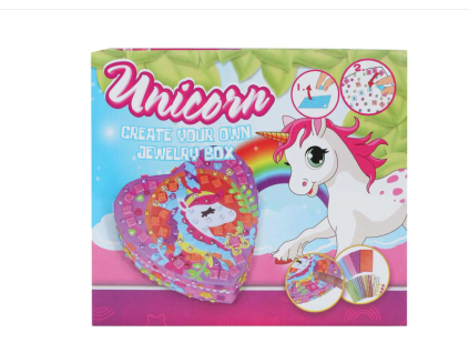 Kamínkové tvoření krabičky na šperky - Unicorn