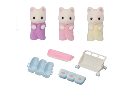 Sylvanian Families - Květinová kočičí trojčata s kočárkem #5880