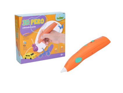 3D pero WIKY oranžové – základní sada a 10 náplní