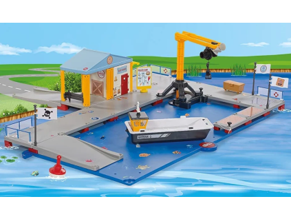 SIKU World 5512 - Nakládací přístav s molem a člunem