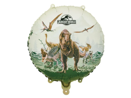 Fóliový balónek kulatý - Dinosauři Jurský park - 45 cm