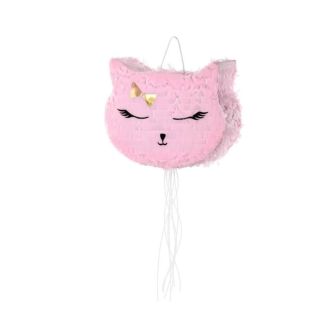 Piñata Kočka je růžová papírová piñata ve tvaru kočičí hlavy, která přináší originální zábavu na každou dětskou oslavu...