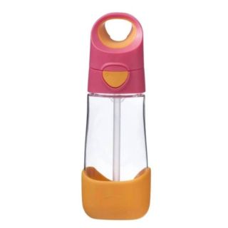 B.box láhev na pití s brčkem (450 ml) v růžovo-oranžové barvě je ergonomická, praktická a bezpečná volba pro děti od 9...