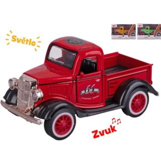 Auto Old Timer Pick-up na zpětný chod se světlem a zvukem je stylová retro hračka, která potěší malé i velké fanoušky...
