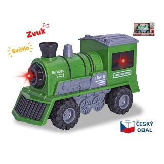 Lokomotiva zelená 22,5 cm na setrvačník se světlem a zvukem je atraktivní hračka pro malé milovníky vlaků. Díky...