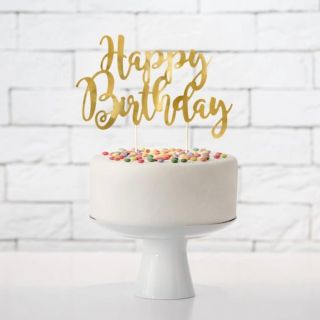 Zápich do dortu – Happy Birthday (zlatý) je elegantní dekorace, která dodá narozeninovému dortu slavnostní vzhled. Díky...