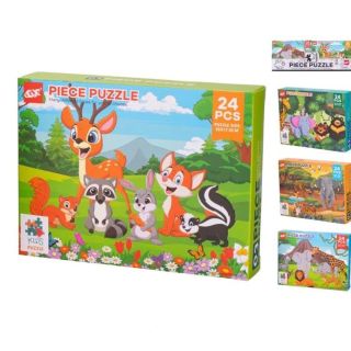 Puzzle Zvířátka – 24 dílků (4 varianty) jsou jednoduché a zábavné skládačky určené pro malé děti. Díky veselým motivům...