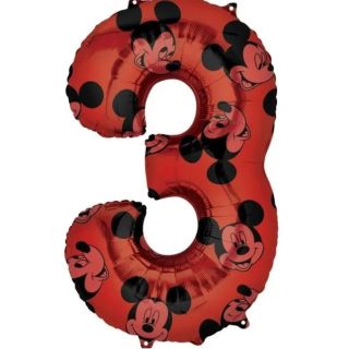 Balónek fóliový červený Mickey – číslice (66 cm) je veselý a výrazný doplněk na oslavy, narozeninové párty nebo tematické...