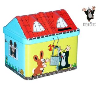 🐾 Popis produktu Pokladnička ve tvaru domečku s motivem Krtka je krásná a praktická kasička pro děti, které se učí šetřit...