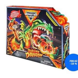 🔥🐉 MONSTER JAM – HRACÍ SET DUELING DRAGON 1:64 🐉🔥 Adrenalinová zábava pro malé fanoušky Monster Jam! 🚚💥 Tento hrací set...