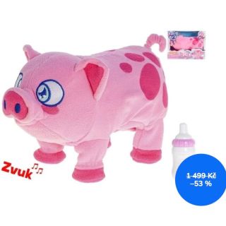 🐷 PLYŠOVÉ PRASÁTKO – 28 CM, CHODÍCÍ NA BATERIE SE ZVUKEM + LAHVIČKA 🐷 Roztomilé plyšové prasátko o velikosti cca 28 cm,...