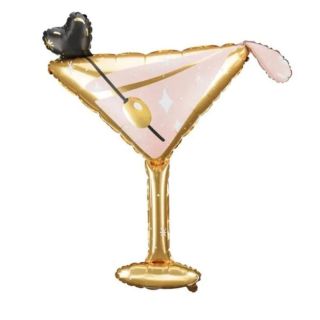 🍸 FÓLIOVÝ BALÓNEK – KOKTEJLOVÁ SKLENKA S OLIVOU (100 × 85,5 CM) 🍸 Stylový fóliový balónek ve tvaru koktejlové sklenky s...